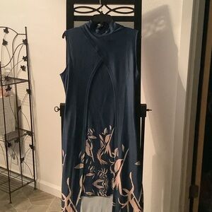 Chic Navy and Blush Women's Maxi Dress